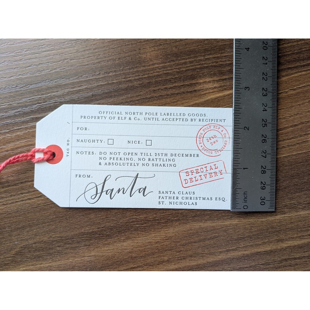 10 Santa Gift Tags 'Special Delivery' From The North Pole Bundle of 10 Tags - Picture 3 of 4